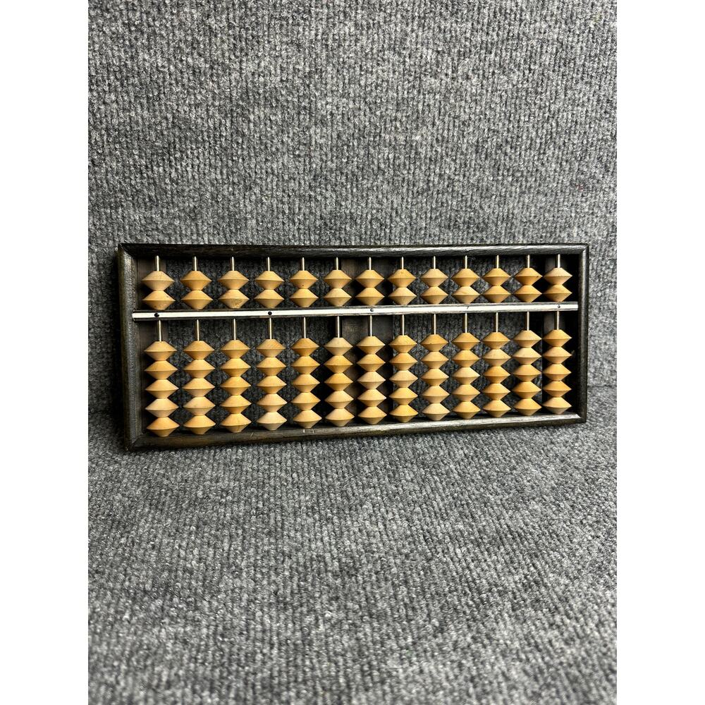Vintage wooden Japanese Soroban Abacus 13 rods 91 beads homeschool math 5x12